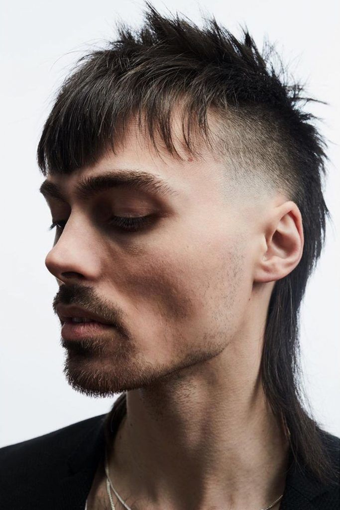 Medium Mullet for Men w/Drop Fade