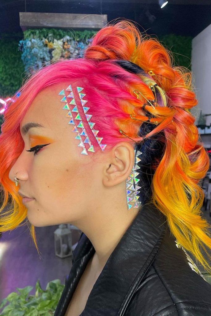 Bright Sunset Braided Mohawk