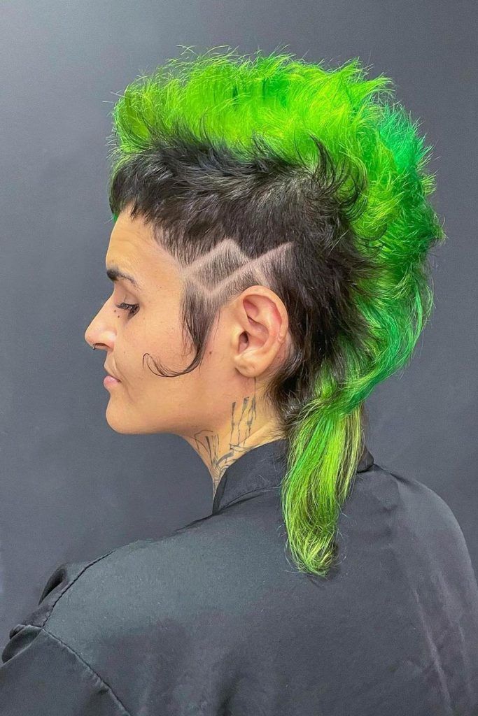 Edgy Emo Vibes with Green Mullet