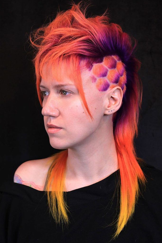 Honeycomb Undercut with Sunset Colors