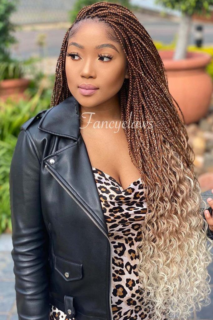 Ombre Coi Leray Braided Hairstyle For Long Locks