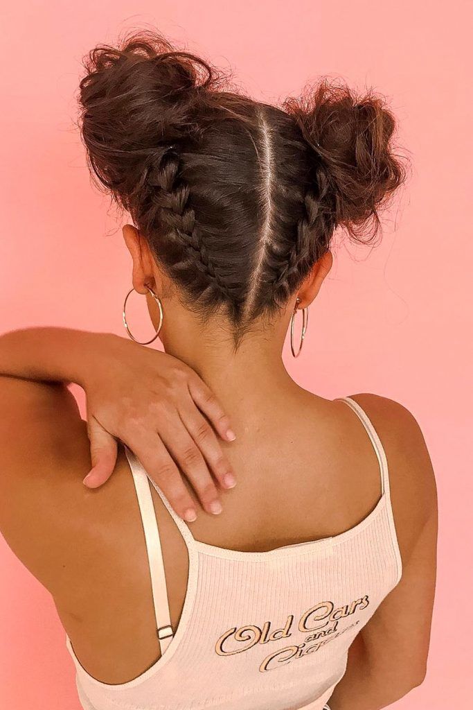 You may combine braids with knots and end up with a very unusual yet attractive hairdo