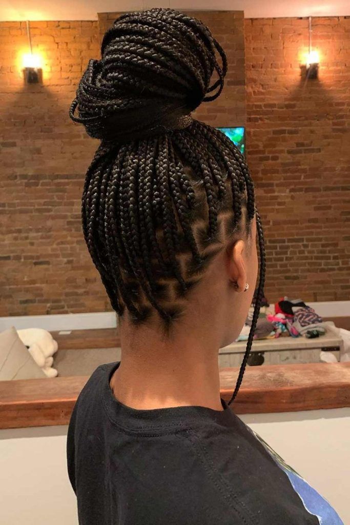 Knotless Box Braids Updo Style