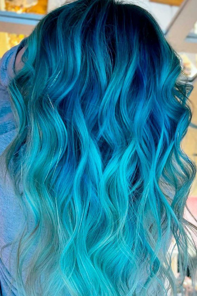 Dark Roots Periwinkle Ombre Hair