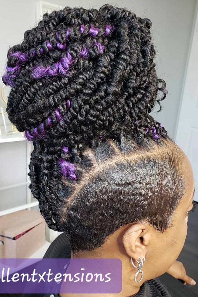 Passion Twist Updo Hairstyle with Undercut