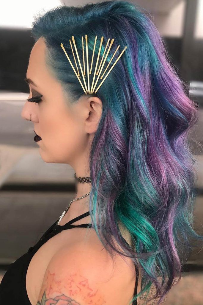 Colorful Hairstyles With Pins