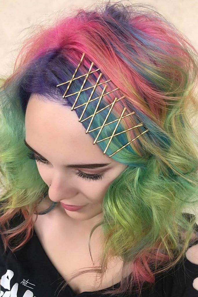 Bright Colorful Hairstyles With Pins