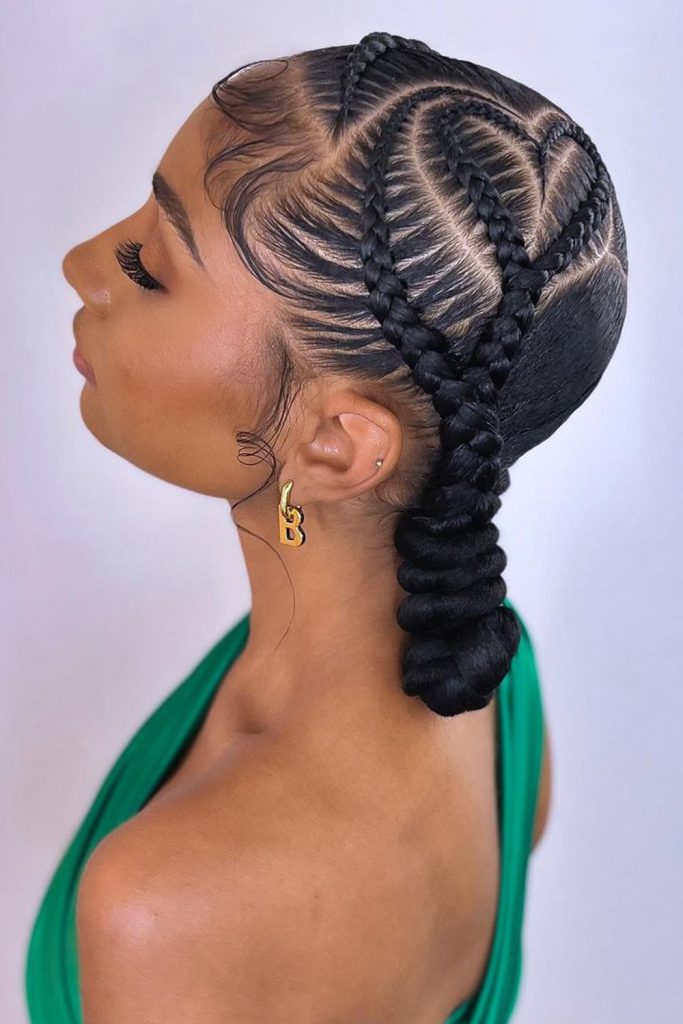 Cornrows With Braided Bangs