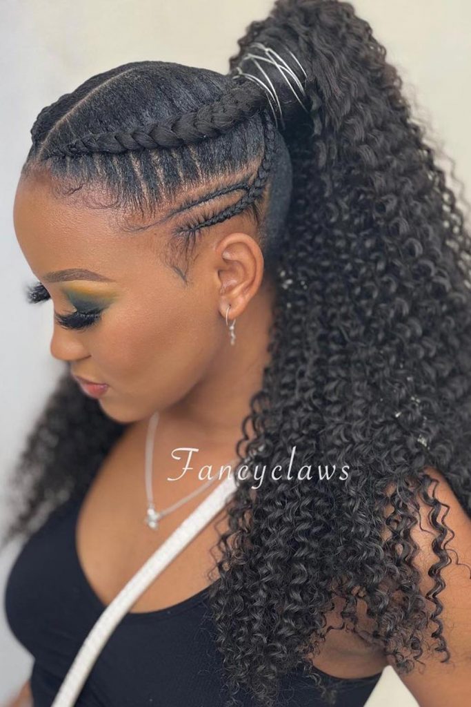Cornrows Into Pony With Waves
