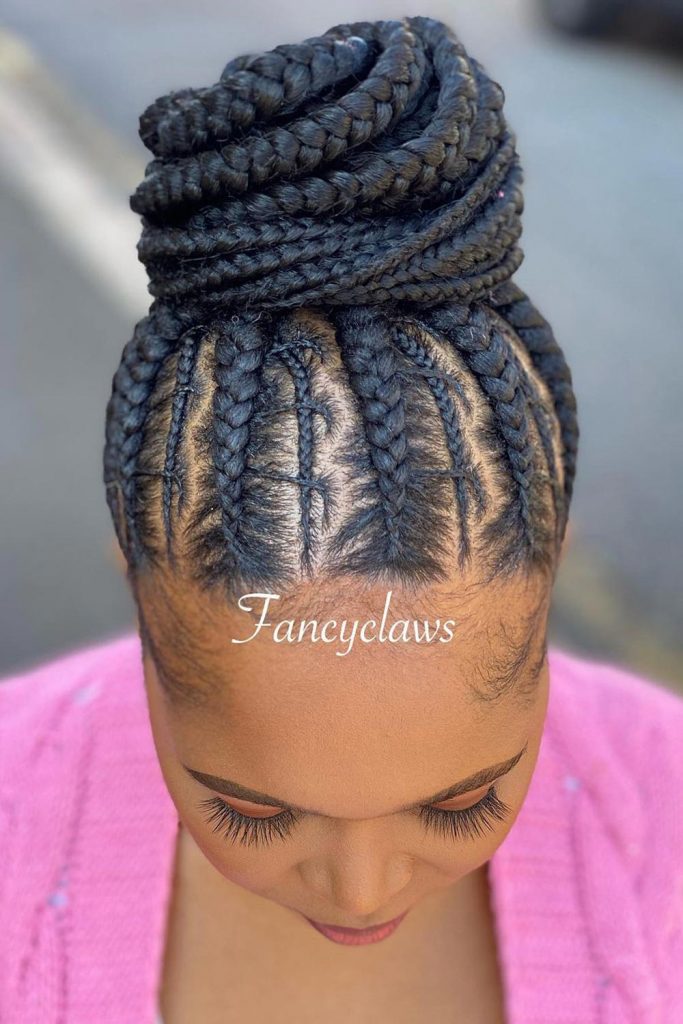 Cornrows Into Knot