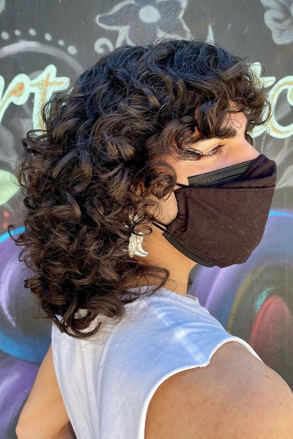 Waves and Curls with Curtain Bangs