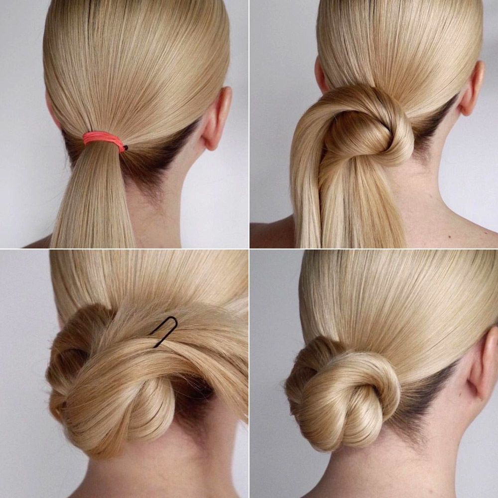 Slick Low Bun with a Twist