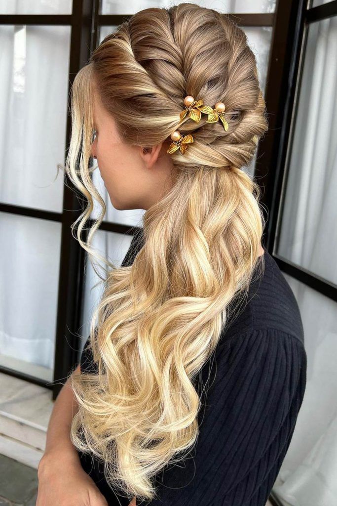 Twisted Half Updo with Accessories