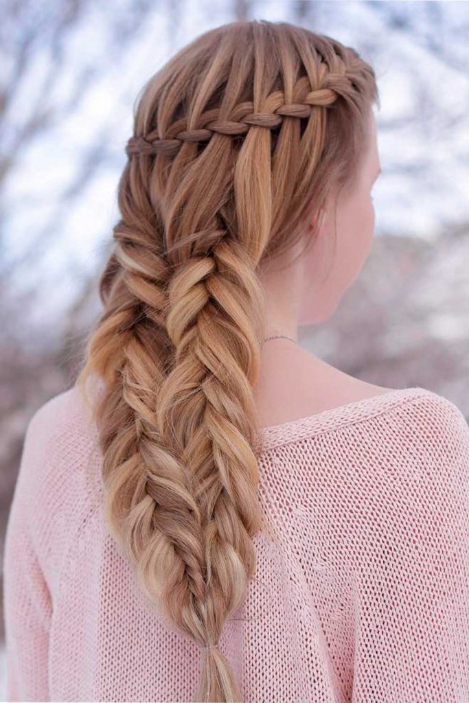 Double Fishtail Braided Hairstyle
