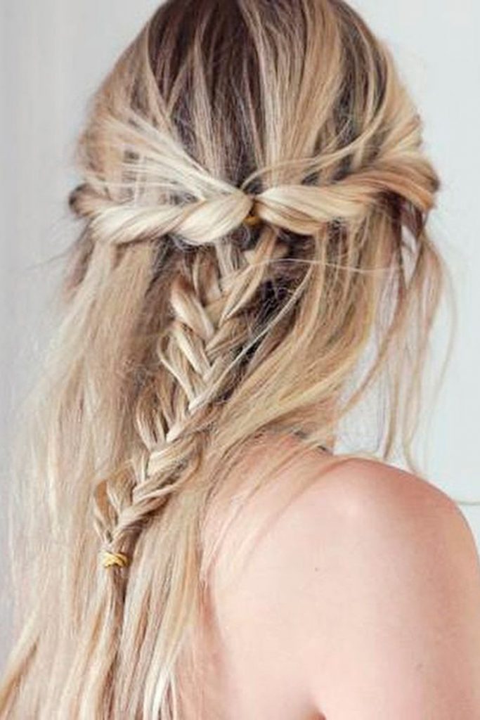 Twists And Messy Fishtail Braid