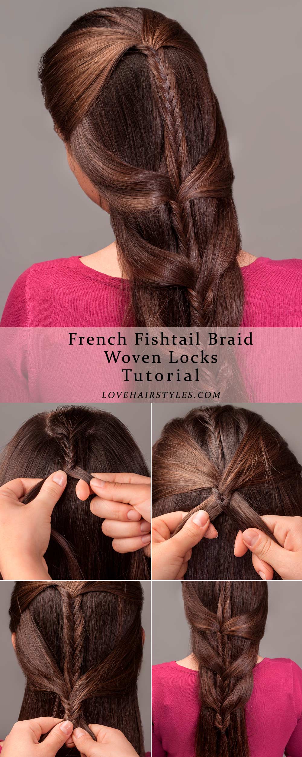 French Fishtail Braid With Woven Locks