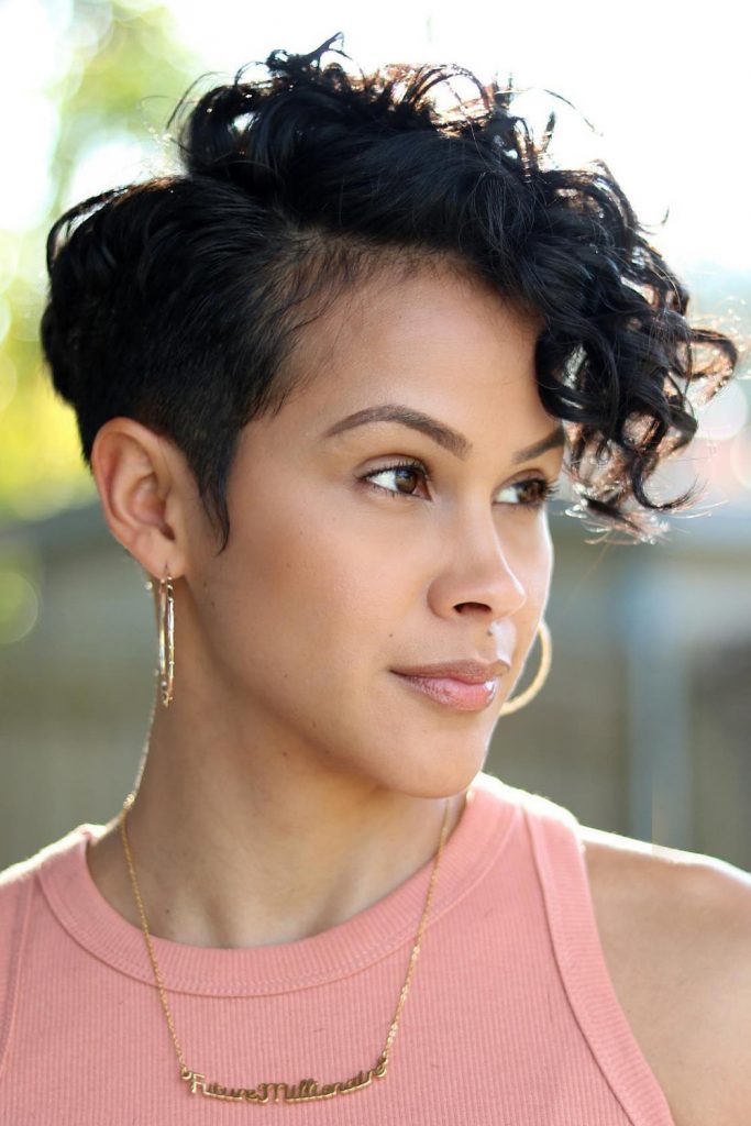 Face Flattering Long Curly Pixie Cut