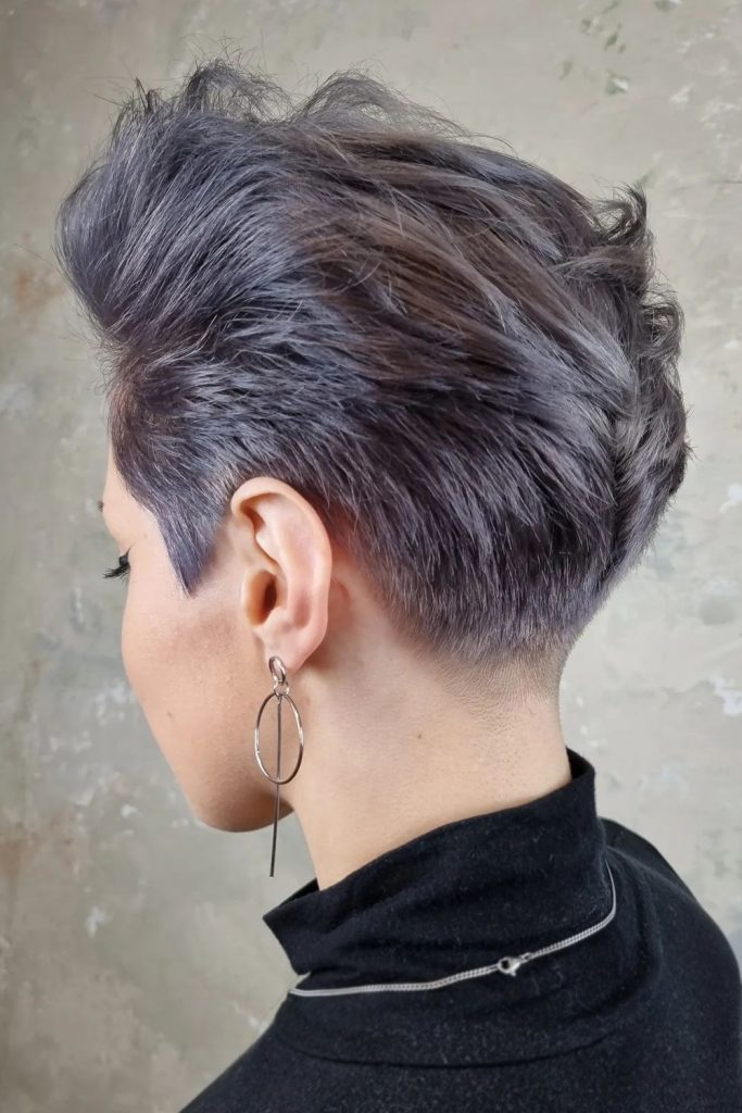 Silver Long Pixie Hairstyle