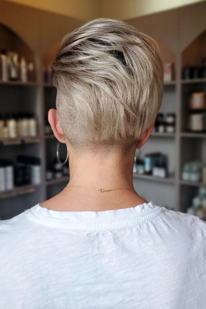 Textured Long Pixie With Shaved Side