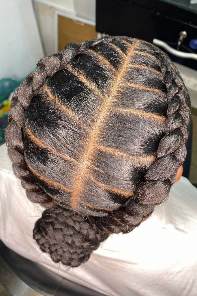 To keep the focus on the braids, smooth out the rest of the hair using a hair styling product