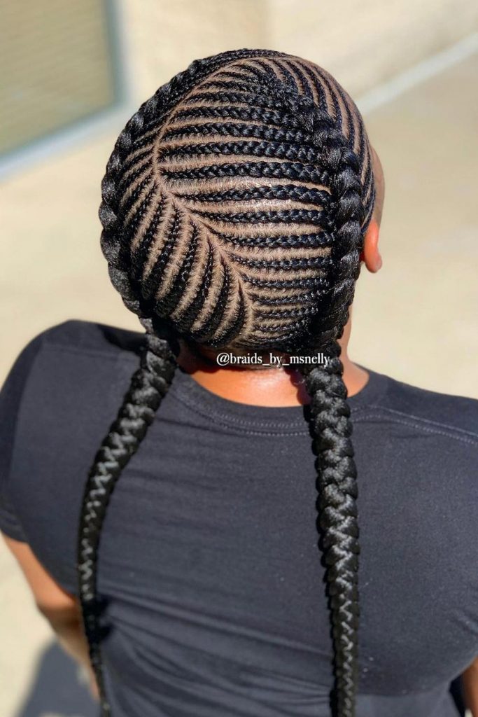 Feel free to combine several trendy braid styles in one look