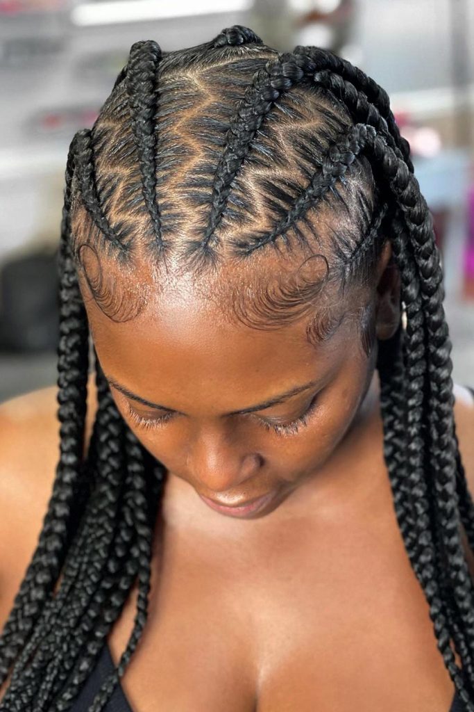 Zig zag part braids are yet another popular alternative to the style