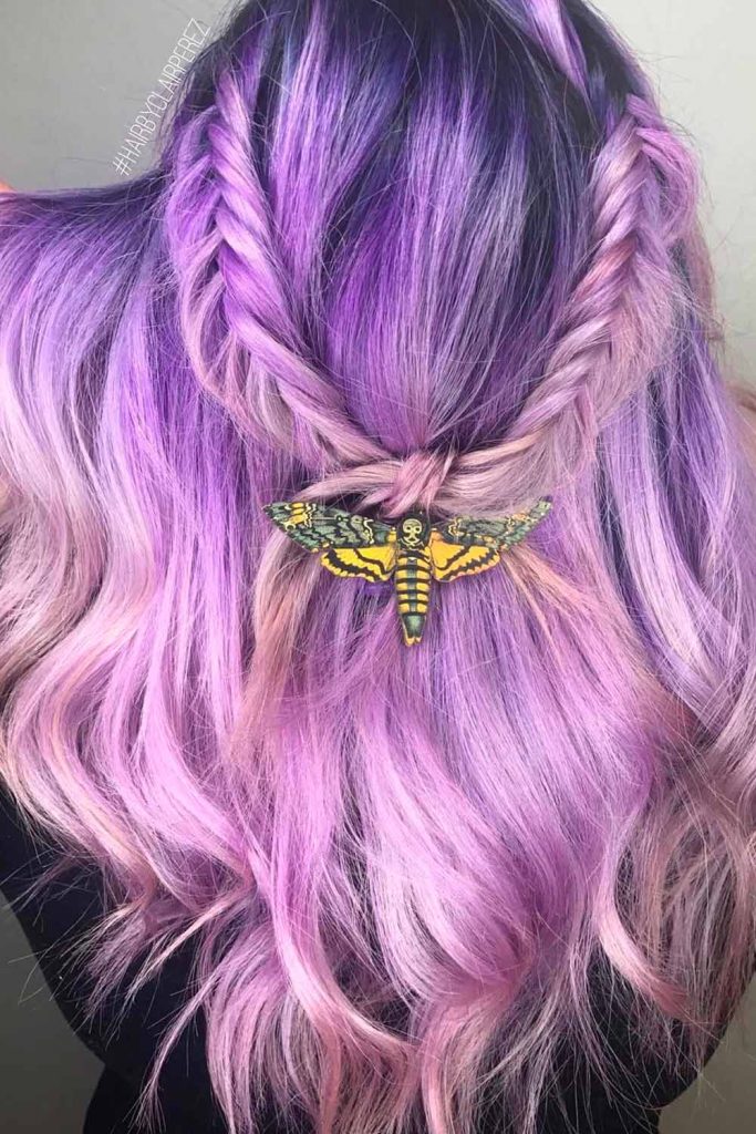 Let Your Purple Braided Hair Down