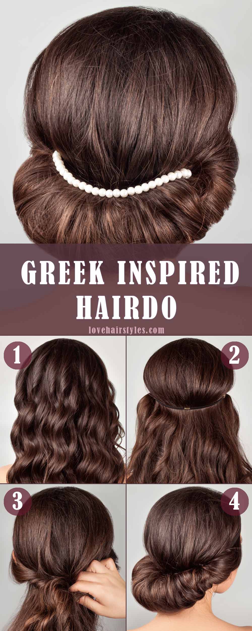 Greek Inspired Hairdo With Hair Accessories