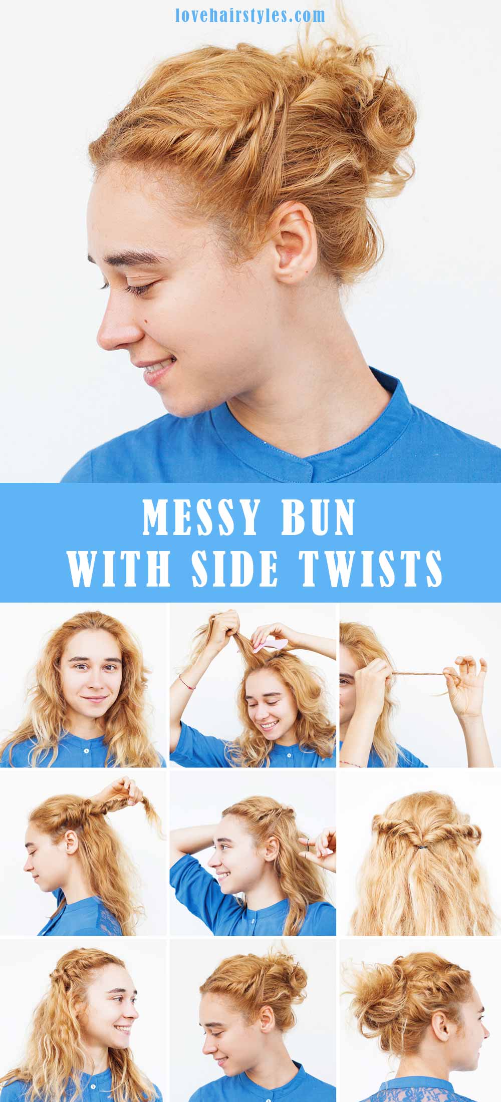 Messy Bun With Side Twists
