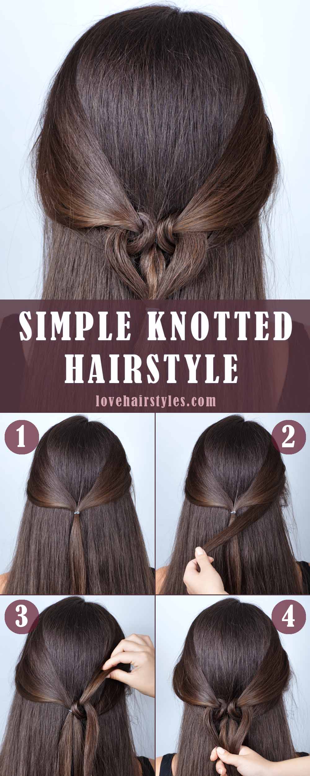 Simple Knotted Hairstyle For Medium Hair