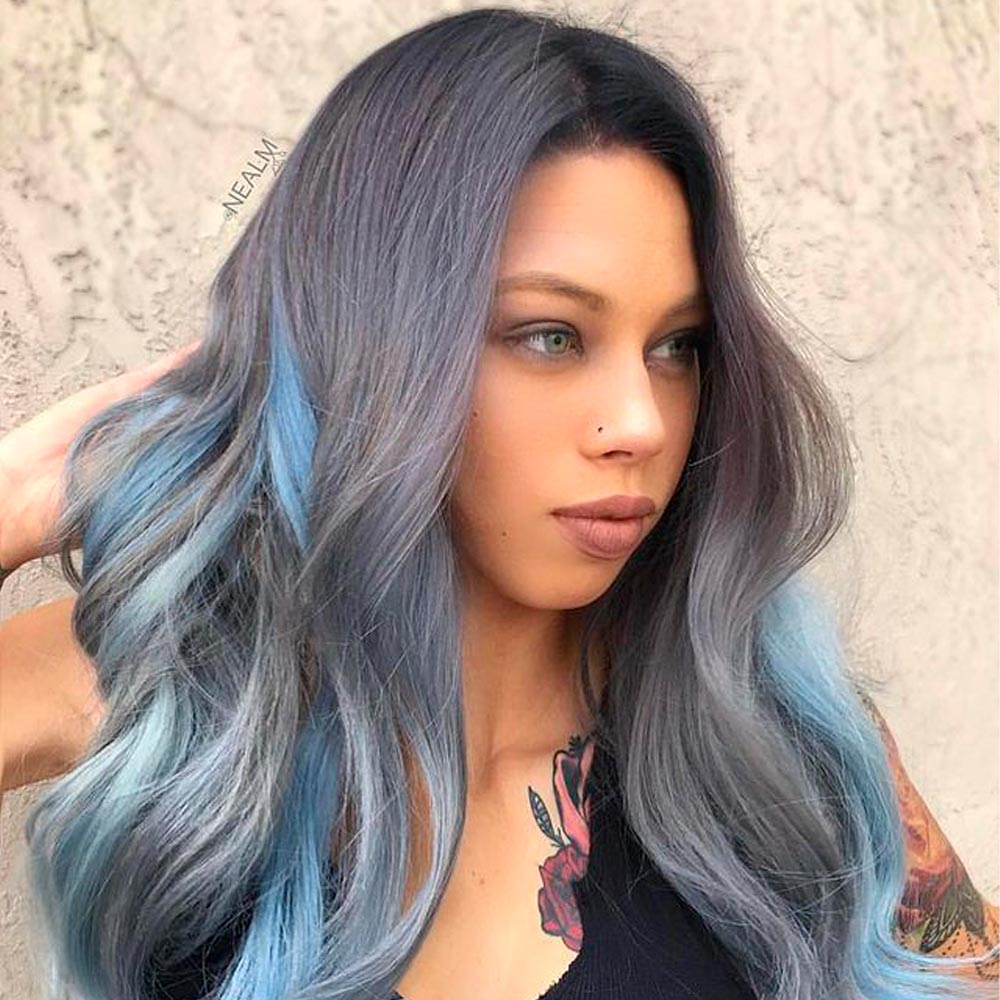 Grey With Sky Blue