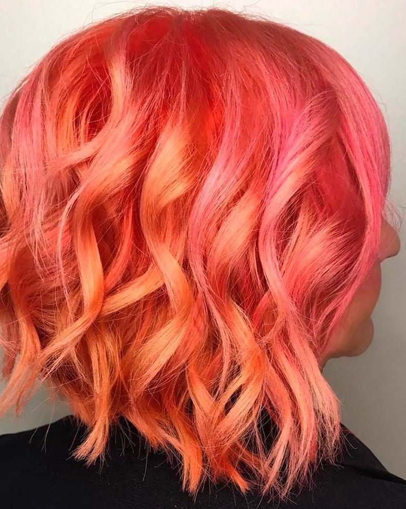 Peachy Pink With Golden Blonde Tips