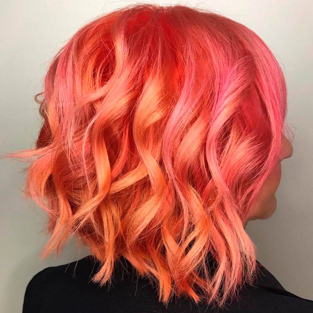 Peachy Pink With Golden Blonde Tips