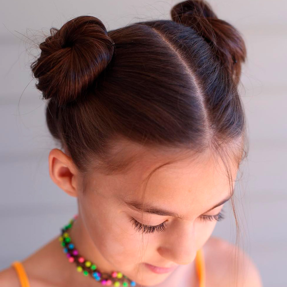 Teenage Girls Hairstyles With Space Buns