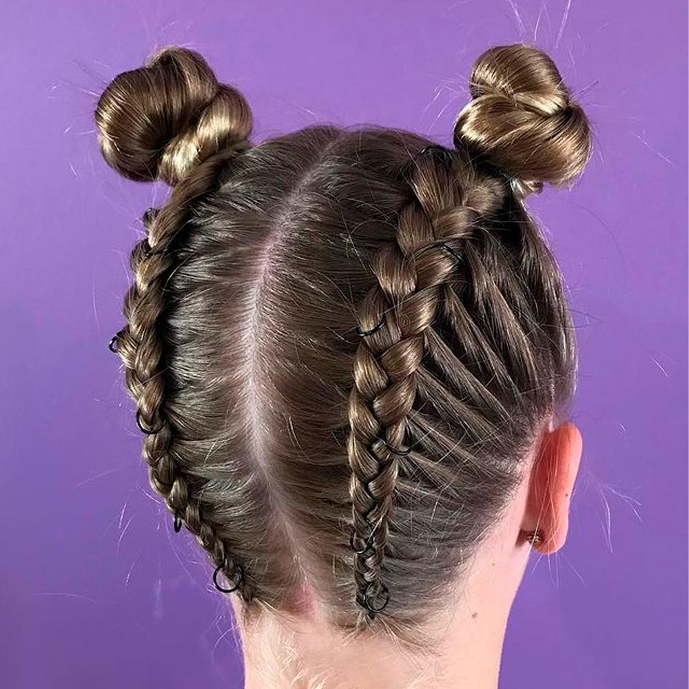 Braids Folded Into Buns