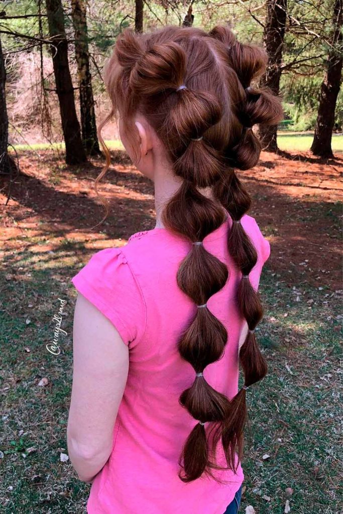Teenage Girls Hairstyles With Bubble Braids