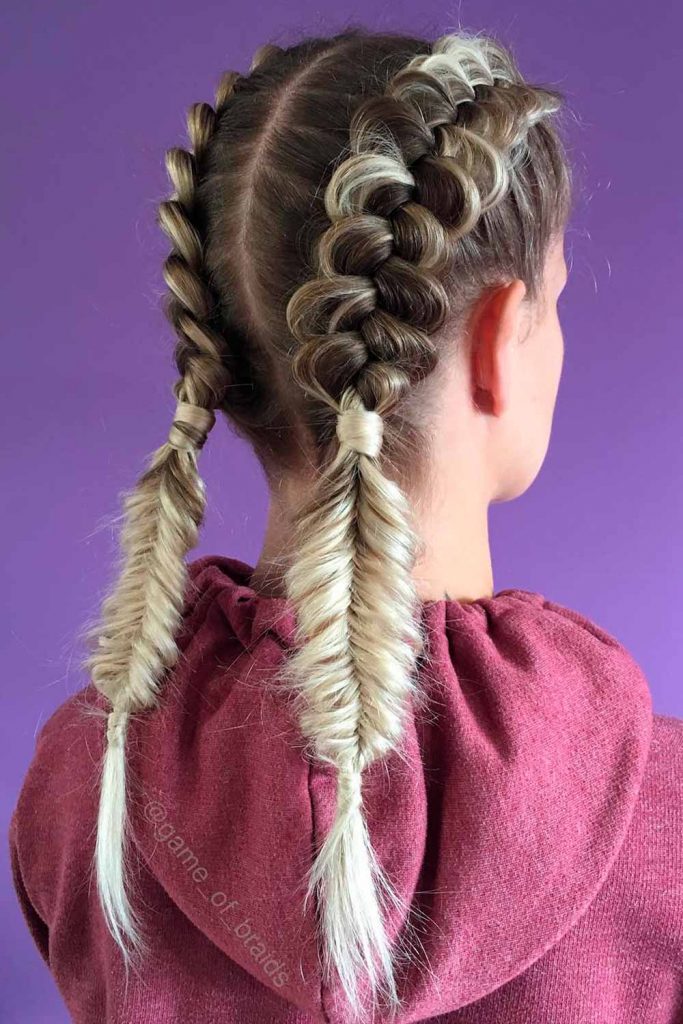 Double Dutch Fishtail Braids