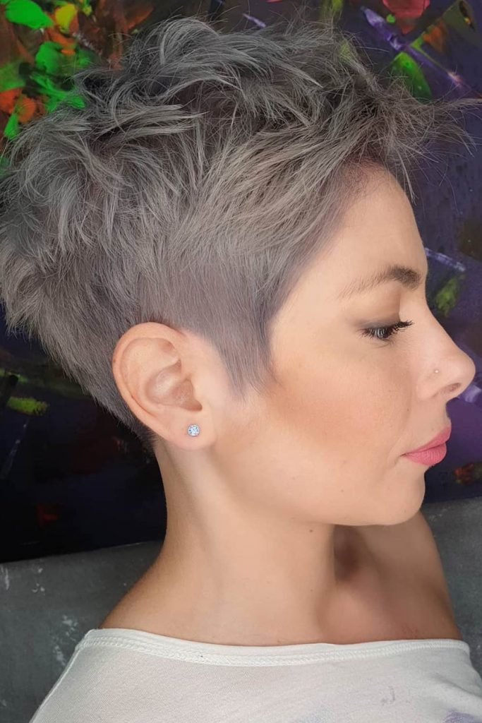 Style your textured pixie messy and you will end up with a stylish and cool look.