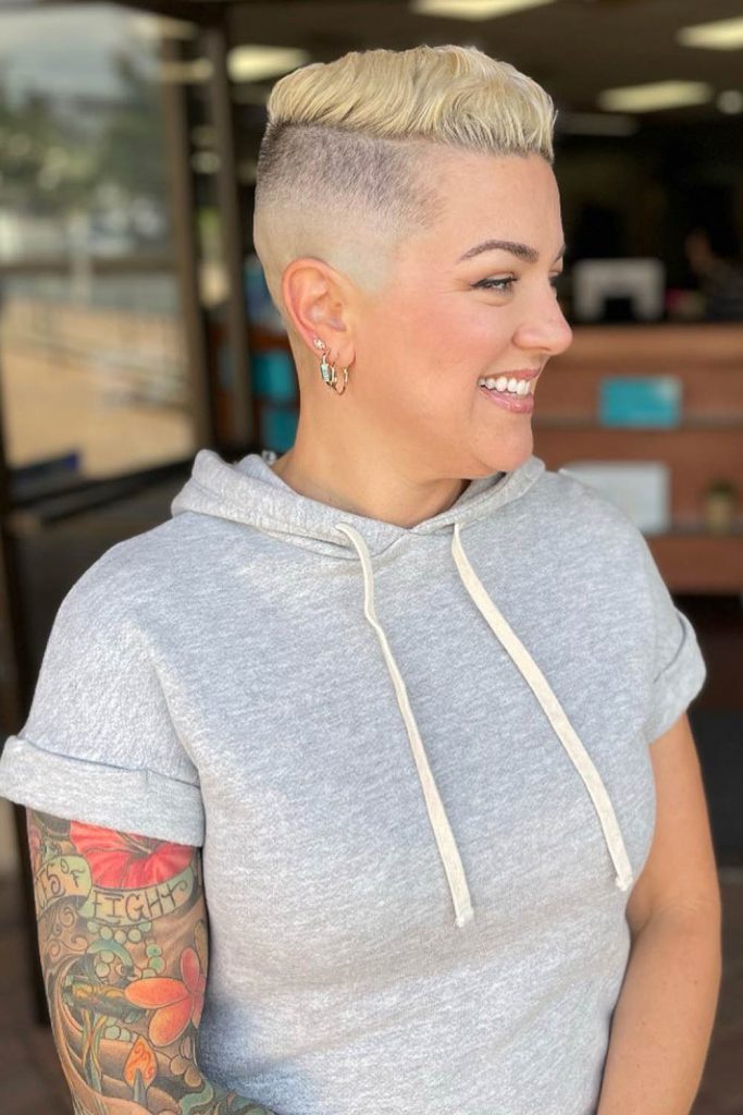 Top 118 How To Style Tomboy Hair For Dress Whendannymetsally Com   How To Style Your Hair Tomboy Outfits Short Sides Long Blonde Top Haircut 683x1024 