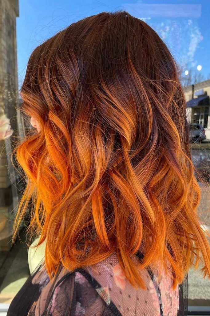 Orangey Red Ombre