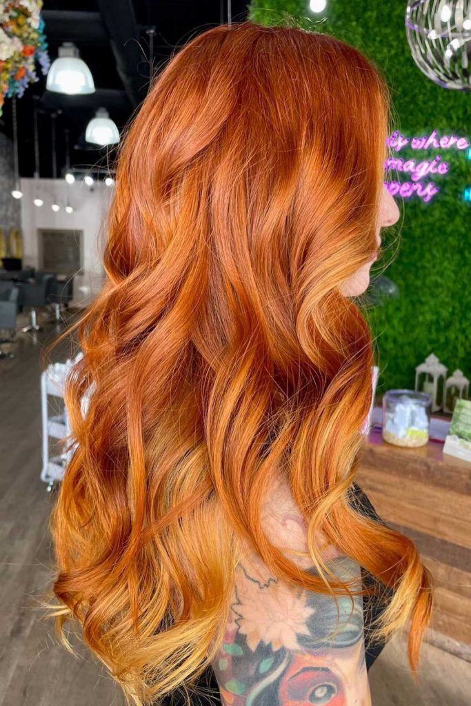 Golden Copper Hair Color