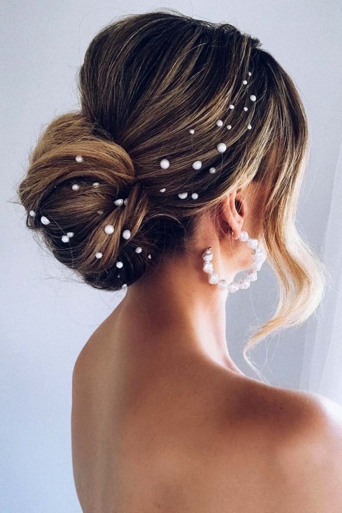 Low Updos Bridesmaid Hairstyles With Accessories
