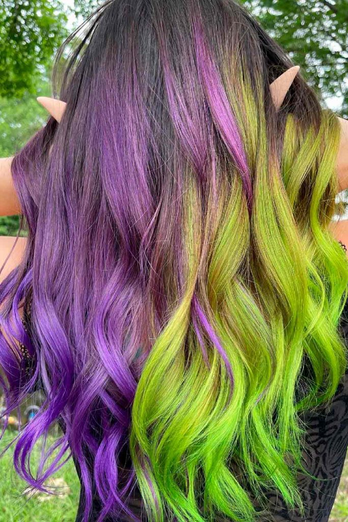 Green & Violet Hair Halloween Mystification