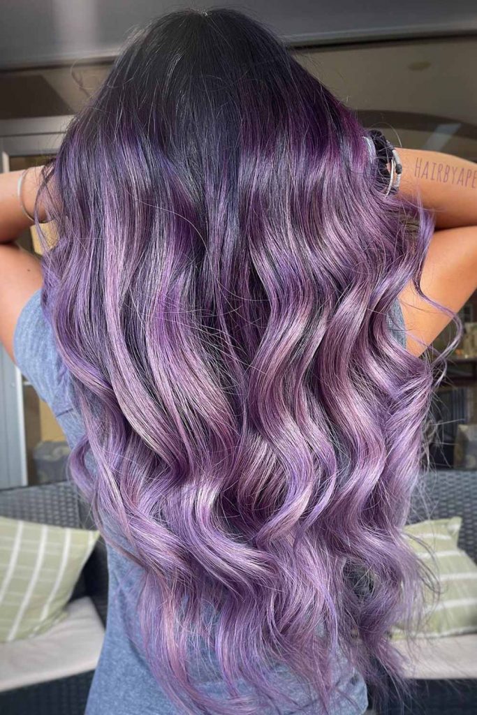 Black To Purple Ombre