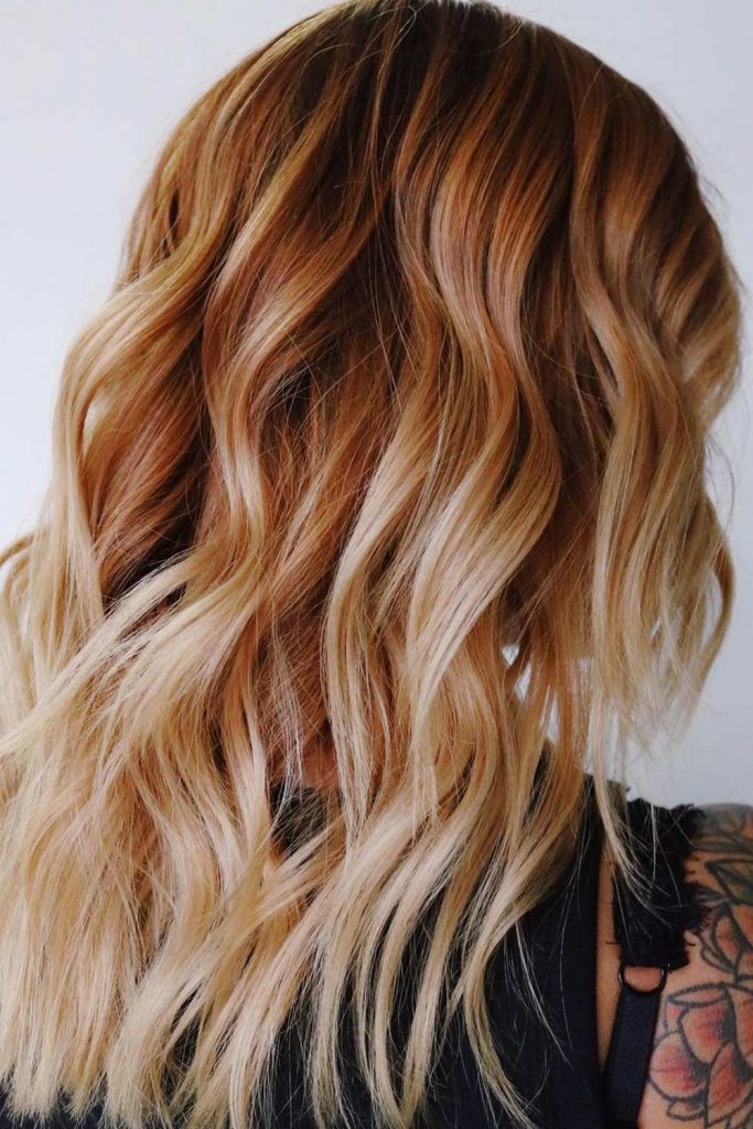 red and blonde ombre hair