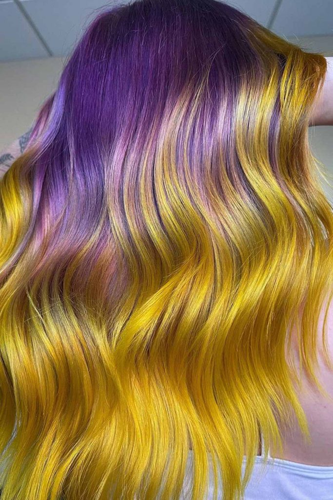 Estilo roxo-amarelo brilhante