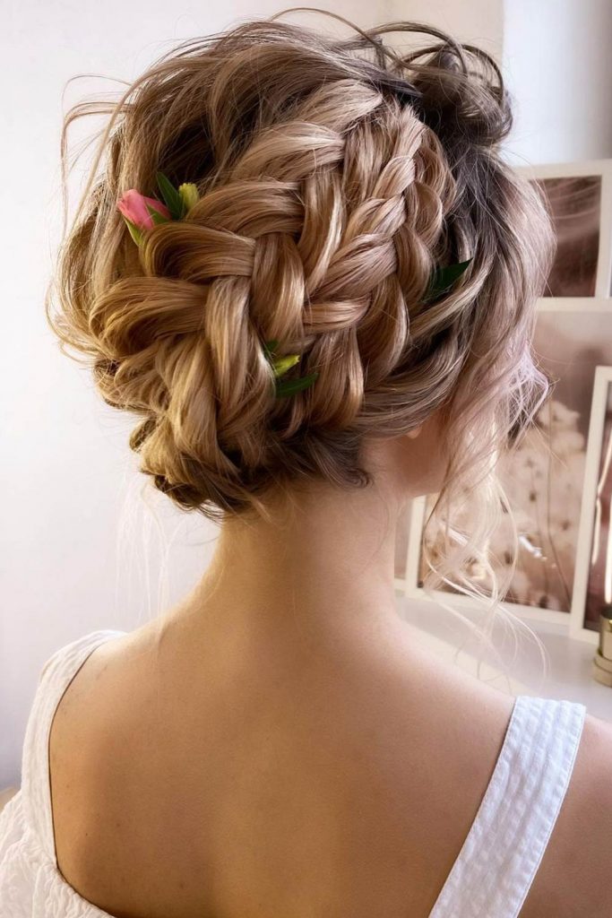 Double Braided Crown Updo