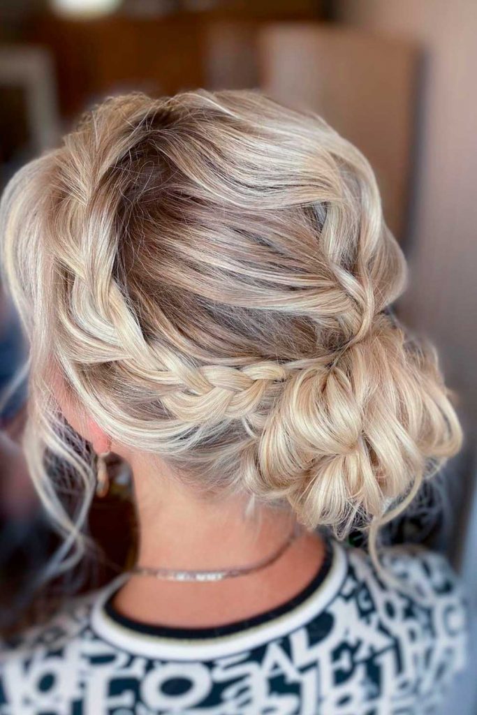 French Braid Into Low Bun
