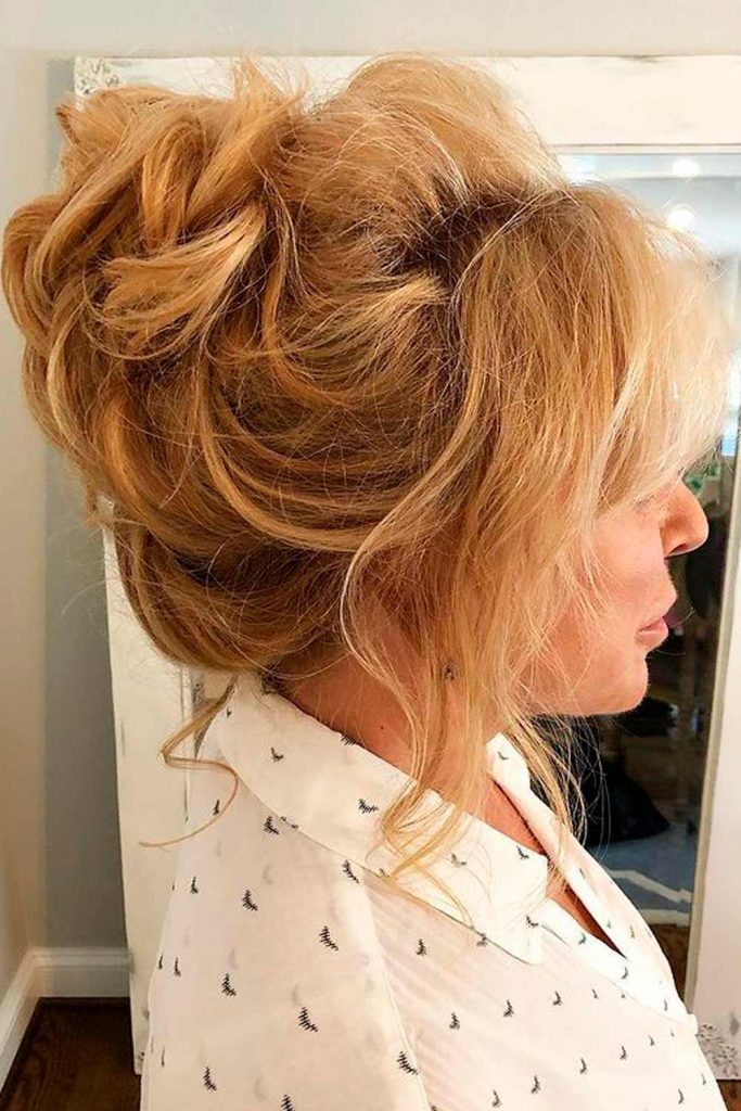 Full Tousled Updo With Bangs
