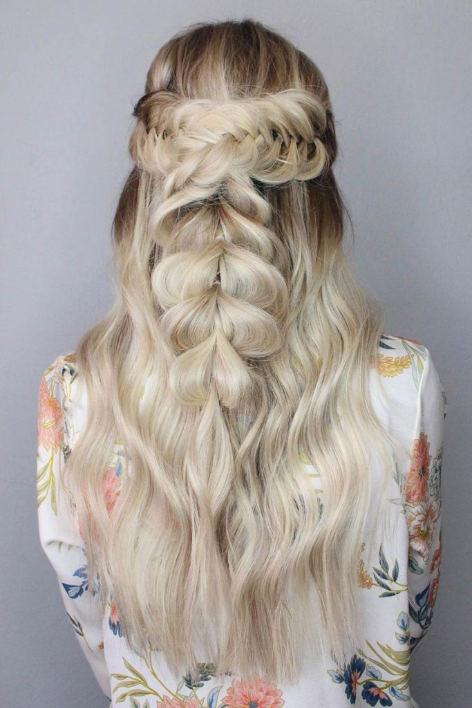 Girly Double Braided Half Up Half Downs
